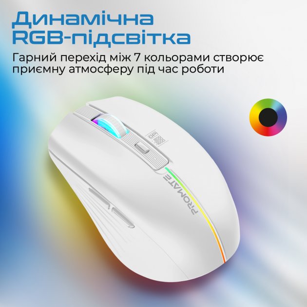 Фото - Мышь беспроводная Promate Kitt.White