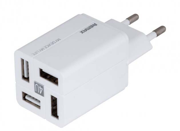 Мережевий зарядний пристрій Remax RP-U43 Wanfu EU 4USB 3.4А White (6972174153674) - Фото 1