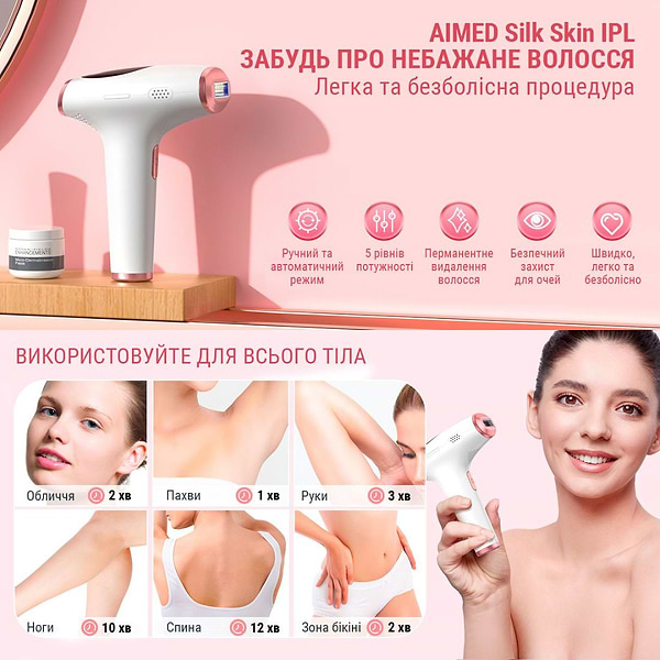 Фото - Фотоепілятор AIMED Silk Skin IPL Series 3 White (AI-SilkGun_wh)