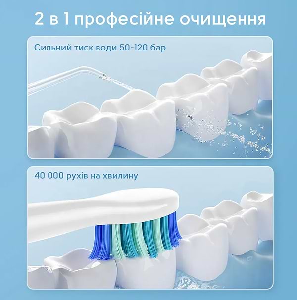 Фото - Зубна щітка електрична Bitvae D2 + Іригатор С2 White (BVD2-C2-w)