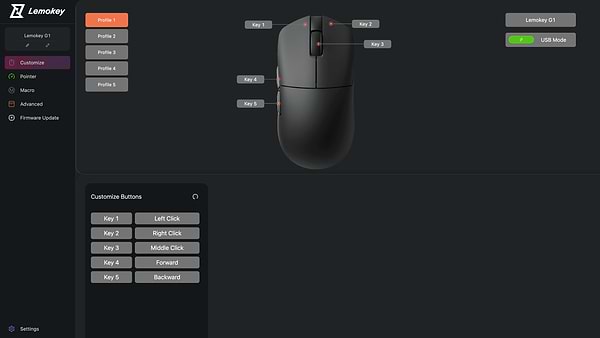 Фото - Мышь беспроводная Lemokey G1 USB-A/USB-C/WL/BT 8K White (G1-A2)
