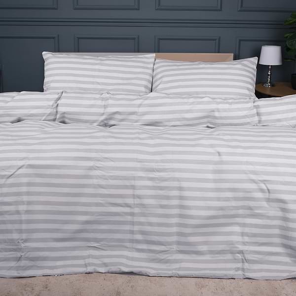 Фото - Комплект постільної білизни MirSon 160 x 220 Ranforce Elite 17-0600 Stripe White Gray Ранфорс (2200008048631)