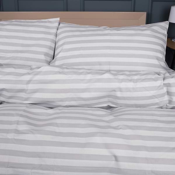 Фото - Комплект постільної білизни MirSon 160 x 220 Ranforce Elite 17-0600 Stripe White Gray Ранфорс (2200008048631)