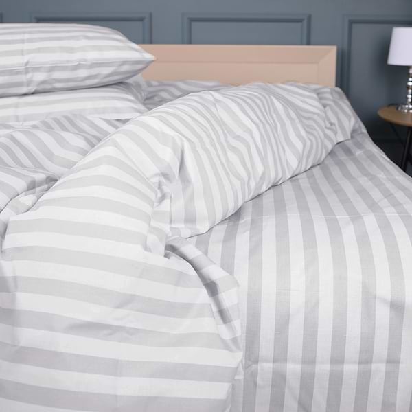 Фото - Комплект постільної білизни MirSon 160 x 220 Ranforce Elite 17-0600 Stripe White Gray Ранфорс (2200008048631)