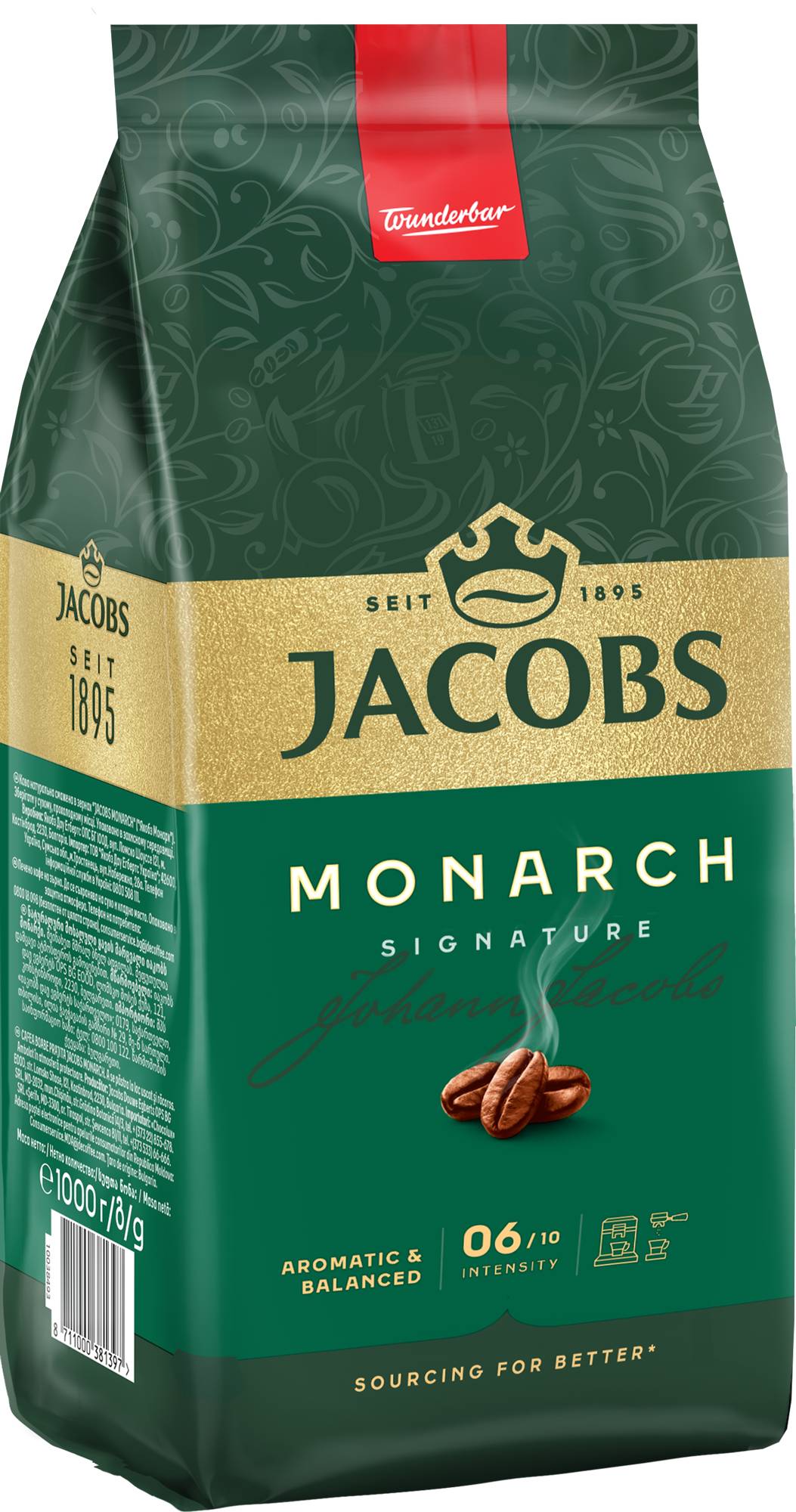 Фото - Кофе в зернах Jacobs Monarch 1 кг