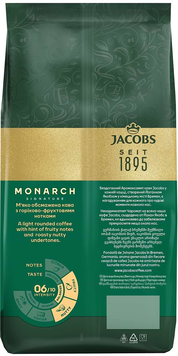 Фото - Кофе в зернах Jacobs Monarch 1 кг