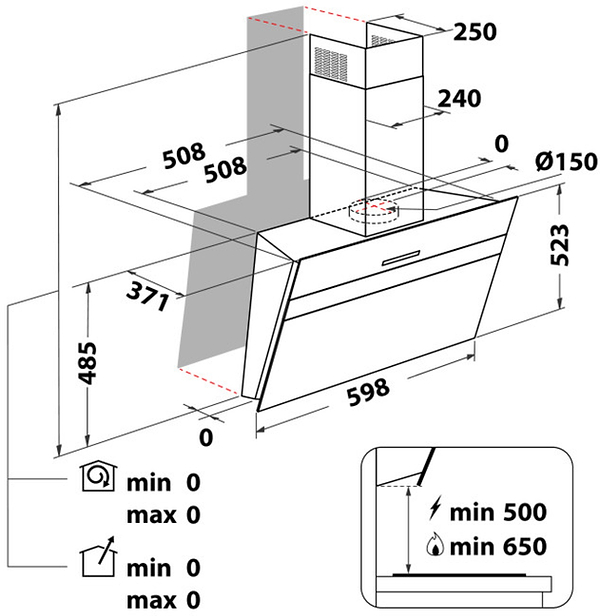 Фото - Витяжка декоративна Whirlpool WHVS61FLTDPK