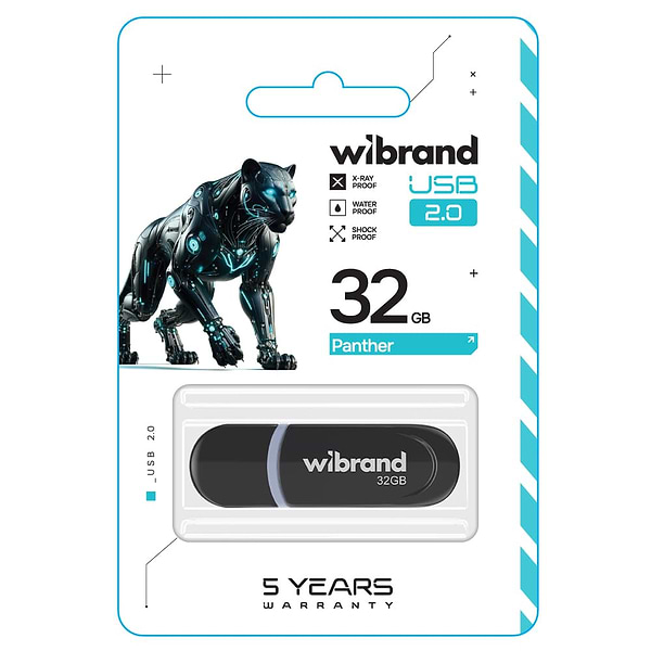 Фото - Флеш USB Wibrand USB 2.0 Panther 32Gb Black (WI2.0/PA32P2B)