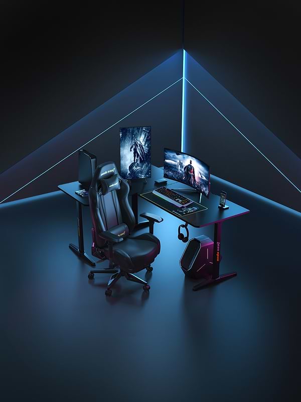 Фото - Стіл комп'ютерний Anda Seat Wind Seeker Black (AD-D-PT-1600-01-B)