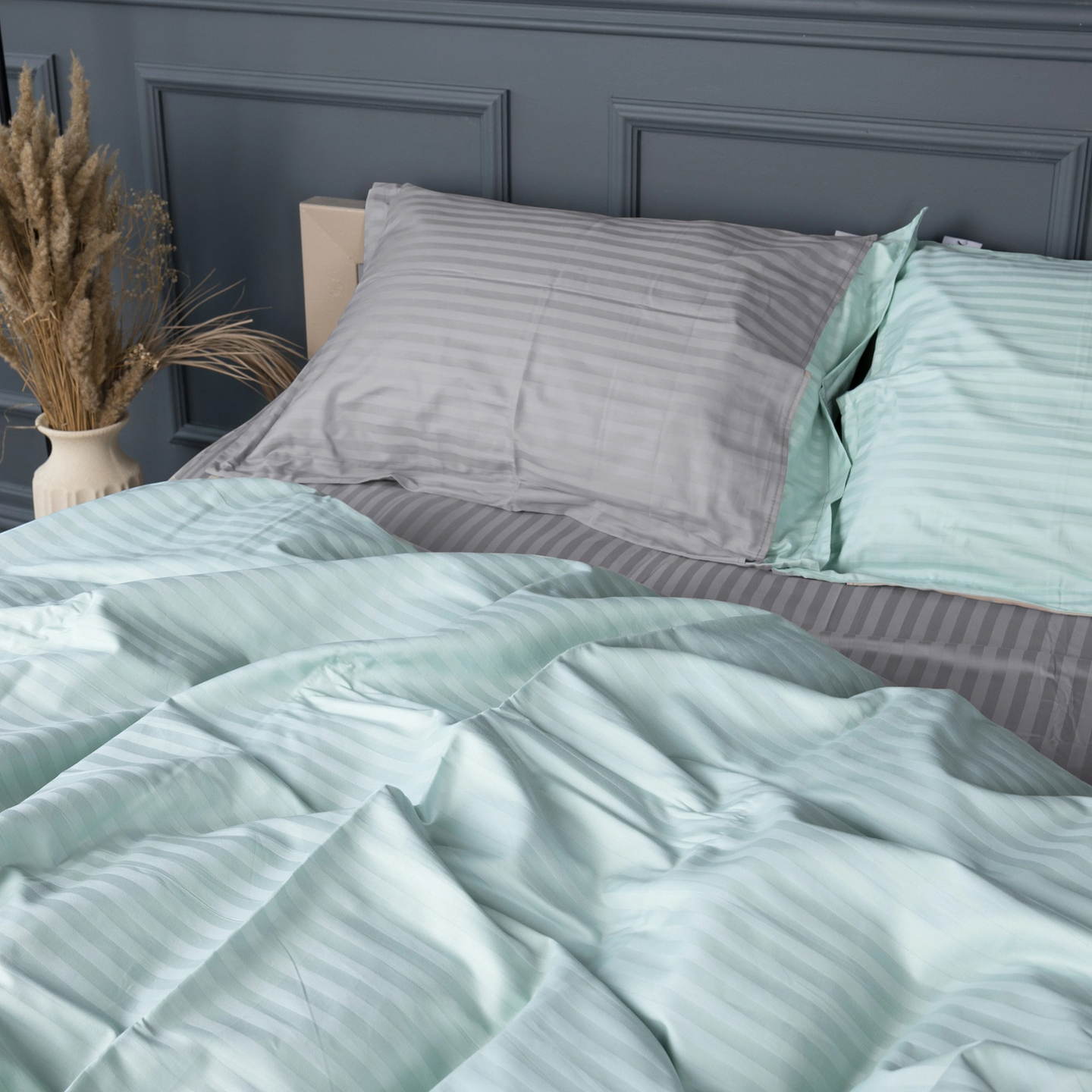 Комплект постельного белья детский MirSon Satin Stripe 30-0013 + 30-0010 Windly 110х140 (2200005246832)