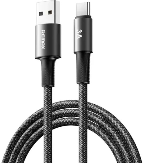 Кабель Remax WindSpeed Series Fast charging aluminum alloy braided data cable CB25 A-C) 3A - Black 1.2м (6954851247708)