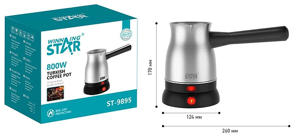 Фото - Турка электрическая WinningStar WNNGS-ST-9895-BKSL