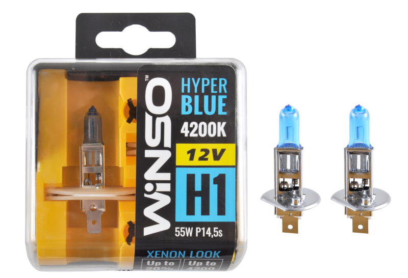 Автолампа Winso 12V H1 HYPER BLUE 4200K 55W P14.5s SET (712150)