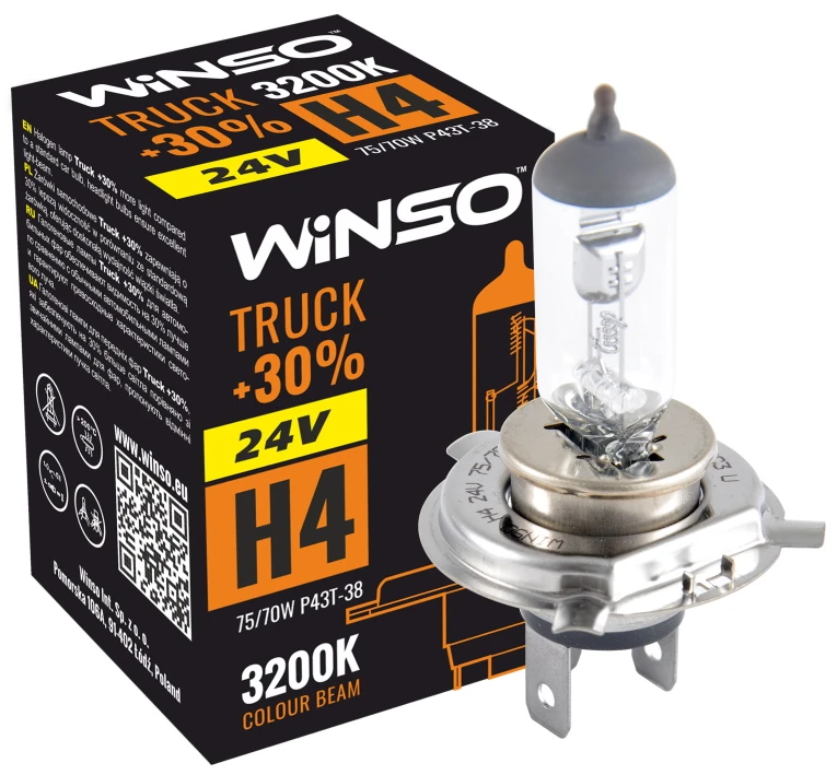 Автолампа Winso 24V H4 TRUCK 75/70W P43t-38 (724400)