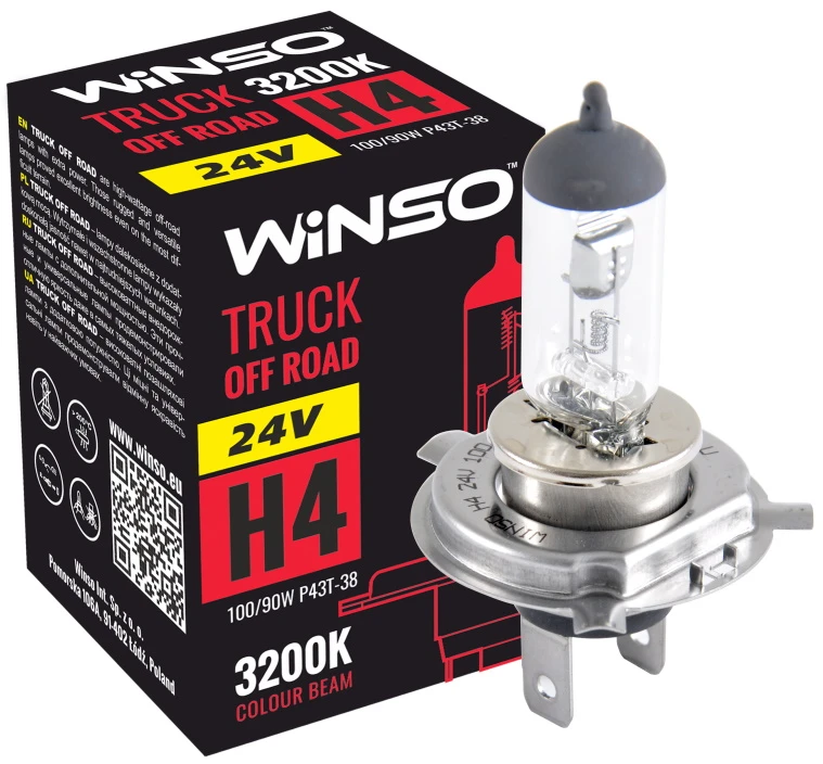 Автолампа Winso 24V H4 TRUCK OFF ROAD 100/90W P43t-38 (724410)