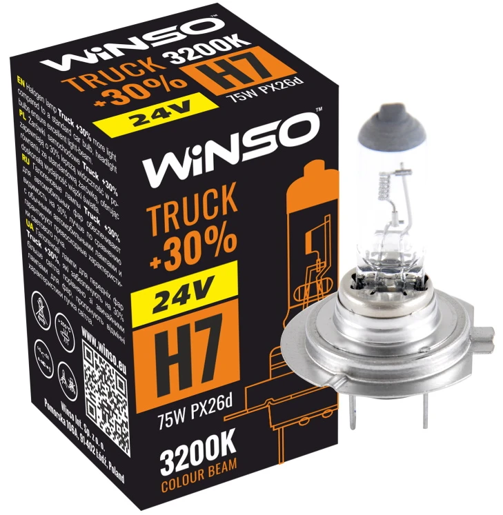 Автолампа Winso 24V H7 TRUCK 75W PX26d (724700)