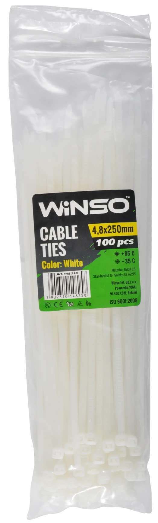Набор хомутов Winso 4.8x250 100 шт. (148250)