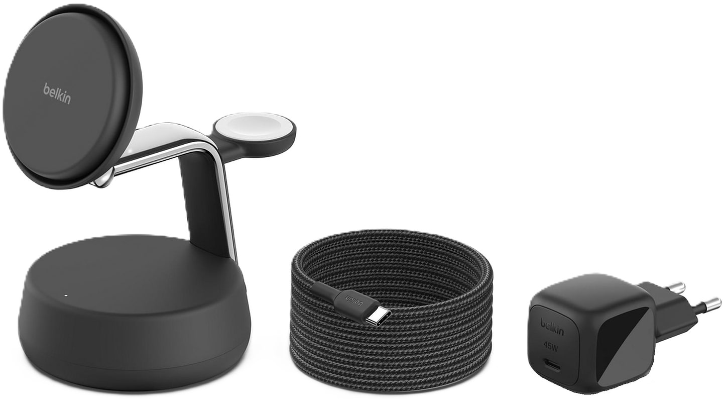 Бездротовий зарядний пристрій Belkin UltraCharge Pro 3-in-1 Magnetic Charging Dock (WIZ040KQCH)