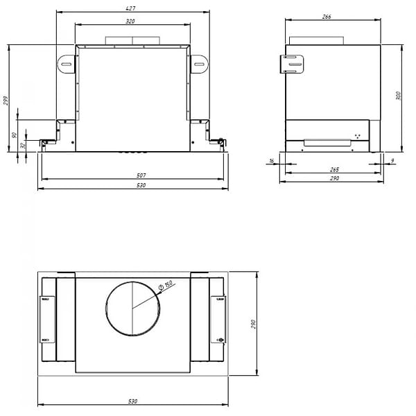 Фото - Витяжка вбудована Akpo WK-10 Neva Glass 850 Inox+White 60