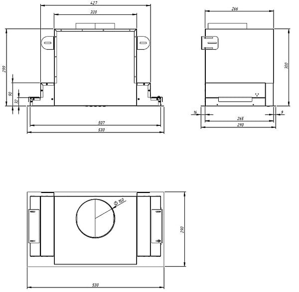 Фото - Витяжка вбудована Akpo WK-4 Neva Glass 850 Inox+White 60