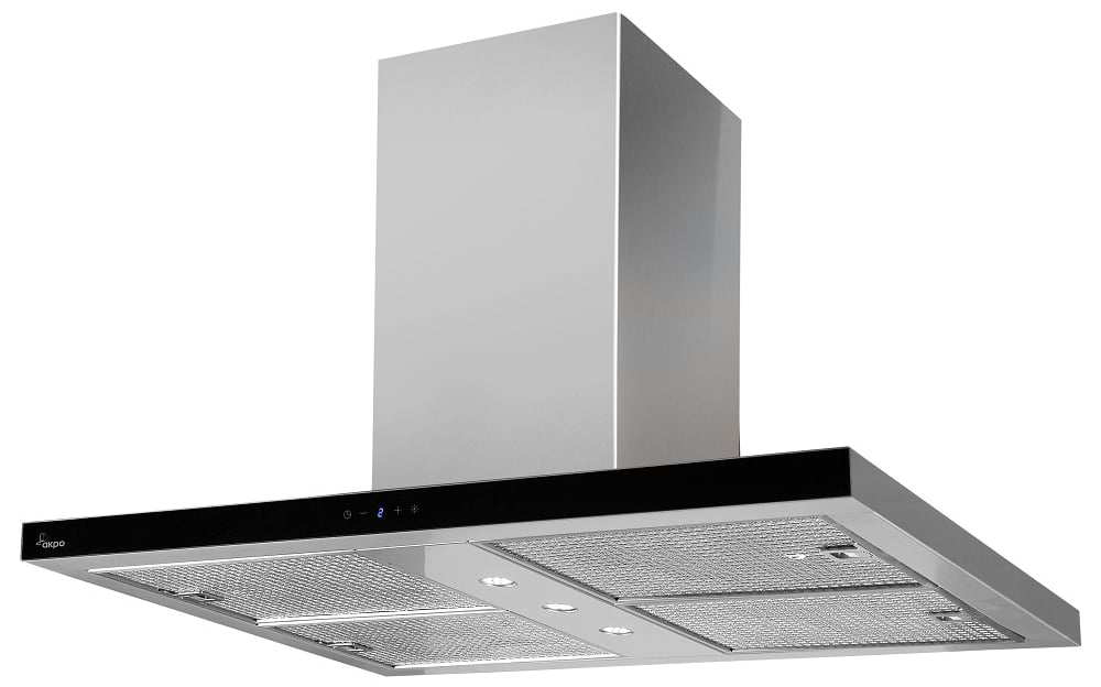 Витяжка декоративна Akpo WK-9 Isla Feniks Slim Glass 1200 Inox+Black 90 - Фото 1