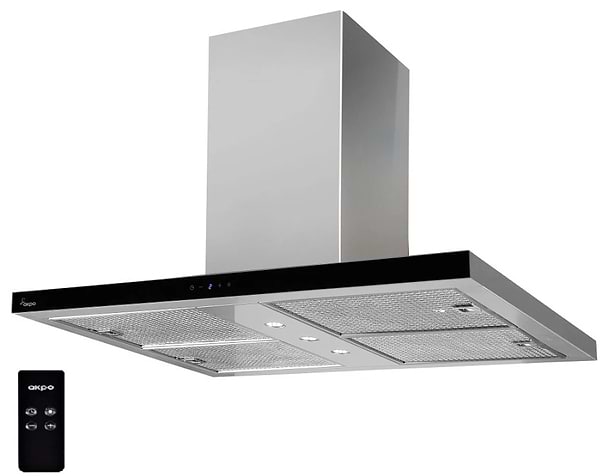 Фото - Вытяжка декоративная Akpo WK-9 Isla Feniks Slim Glass 1200 Inox+Black 90