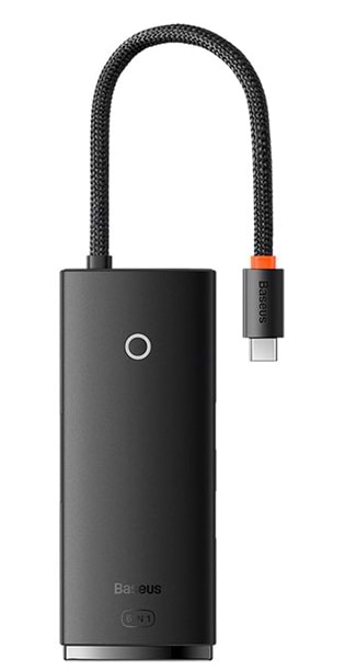Хаб USB Baseus Type-C to HDMI+USB3.0*2+Type-C Data+SD/TF Black (WKQX050001) - Фото 1