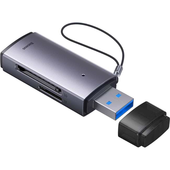 Кардридер Baseus Lite Series USB-A to SD/TF Gray (WKQX060013)