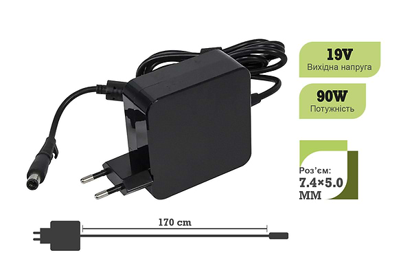 Фото - Зарядное устройство для ноутбука 1stCharger 90W (19V/4.74A) 7.4x5.0 Wall Mount (WM1ST19V90W7450H)