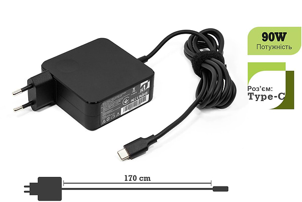 Фото - Зарядний пристрій для ноутбука 1stCharger PD TYPE C 90W Wall Mount Retail BOX (WM1ST_TYPEC90W)