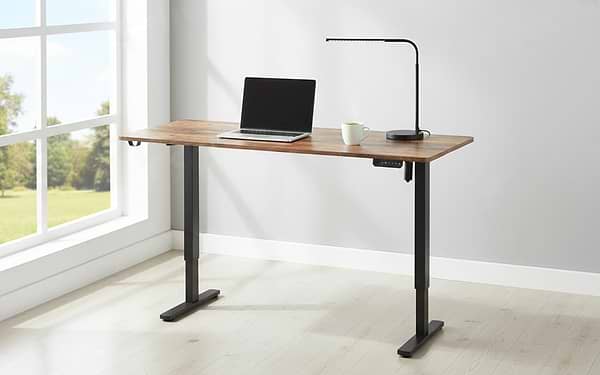 Фото - Стіл з електрорегулюванням висоти OfficePro ODE1670DW Dark Wood/Black