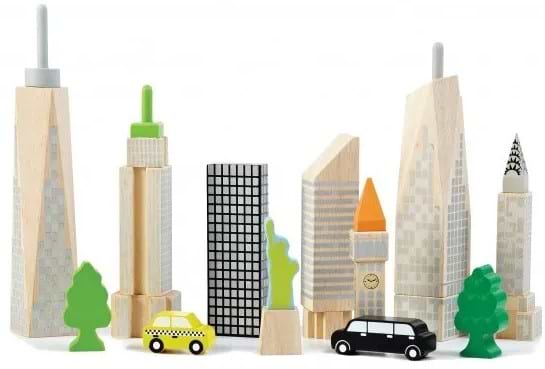 Фото - Дерев'яний конструктор для малюків Wonderworld Мегаполіс (WW-2517)