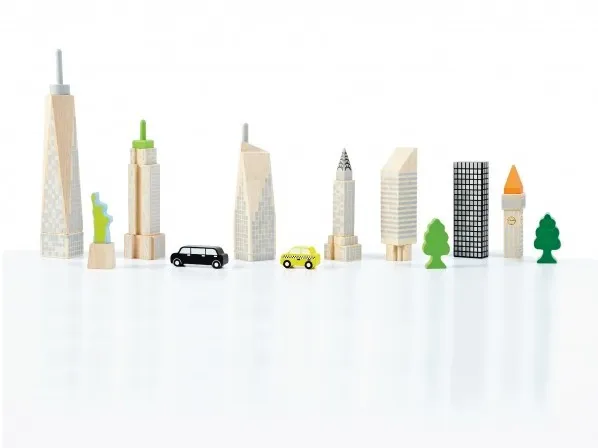 Фото - Дерев'яний конструктор для малюків Wonderworld Мегаполіс (WW-2517)