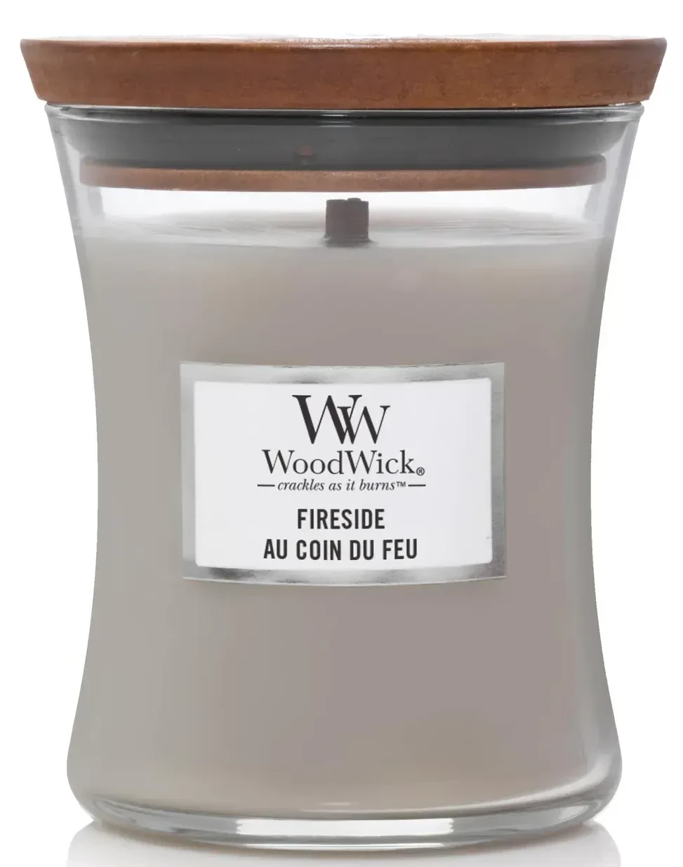 Свічка скло Woodwick Medium Fireside (Камін) 275г (92106E)