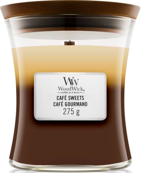 Свічка скло Woodwick Medium Trilogy Cafe Sweets (Солодощі кафе) 275г (92904E) - Фото 1