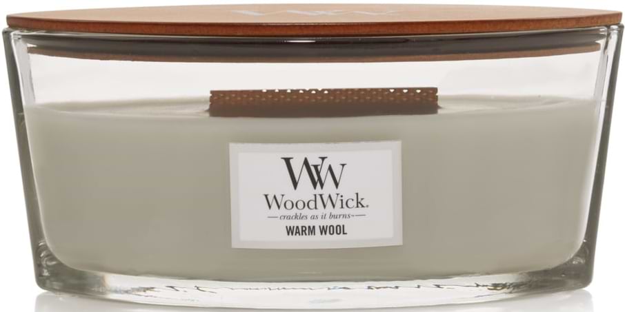 Свічка скло Woodwick Ellipse Warm Wool (Тепла шерсть) 453г (1725446E) - Фото 1