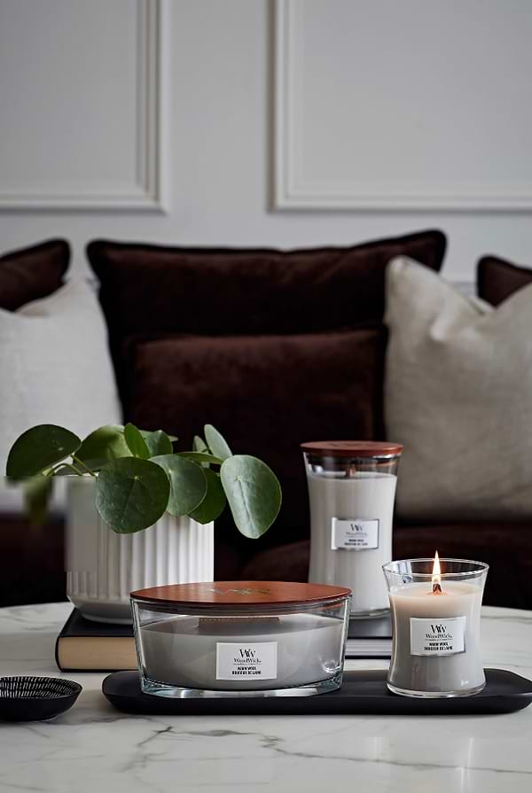 Фото - Свеча стекло Woodwick Ellipse Warm Wool (Теплая шерсть) 453г (1725446E)