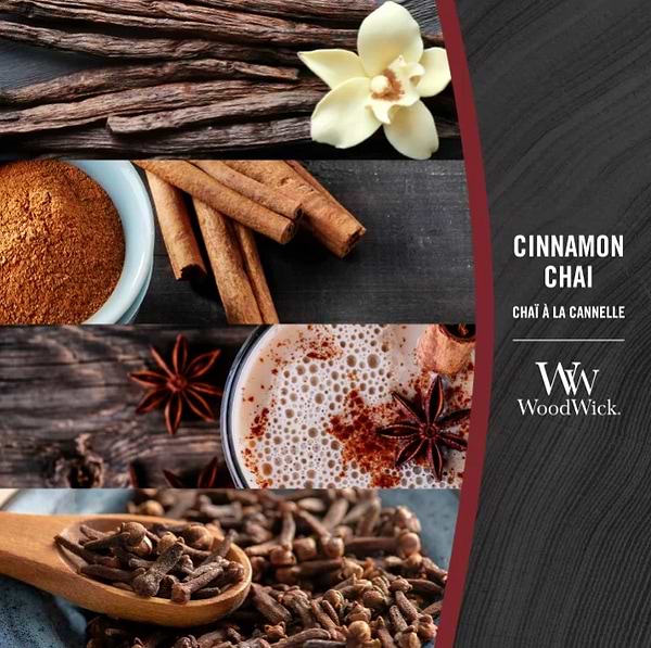 Фото - Свеча стекло Woodwick Medium Cinnamon Chai (Чай с корицей) 275г (92104E)
