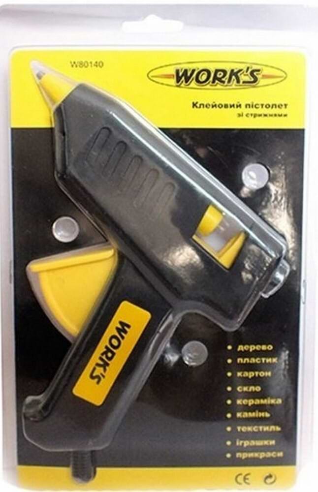 Клейовий пістолет Works W80140 40W со стержнями