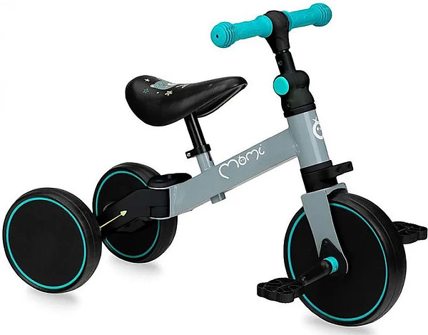 Фото - Біговел MoMi LORIS 4 в 1 Grey-Turquoise