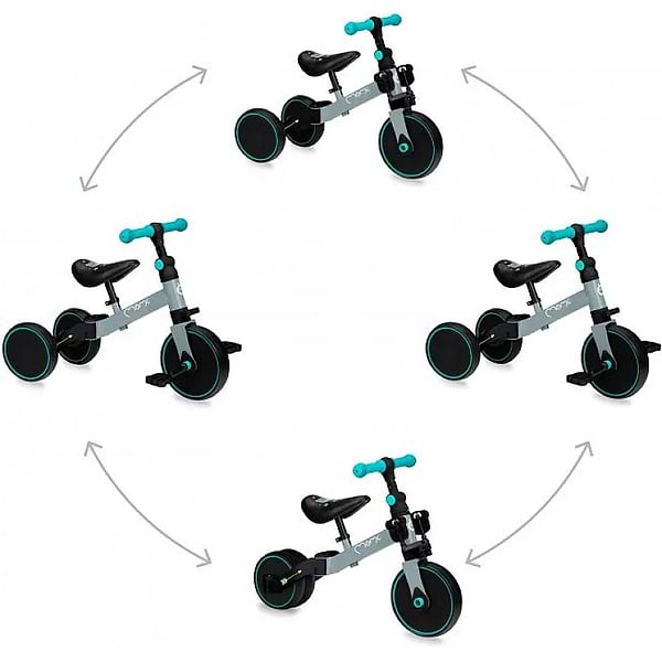 Фото - Біговел MoMi LORIS 4 в 1 Grey-Turquoise