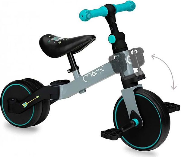 Фото - Біговел MoMi LORIS 4 в 1 Grey-Turquoise