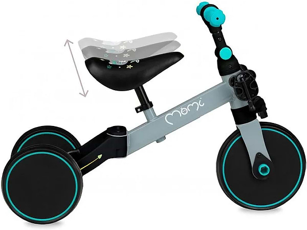 Фото - Біговел MoMi LORIS 4 в 1 Grey-Turquoise