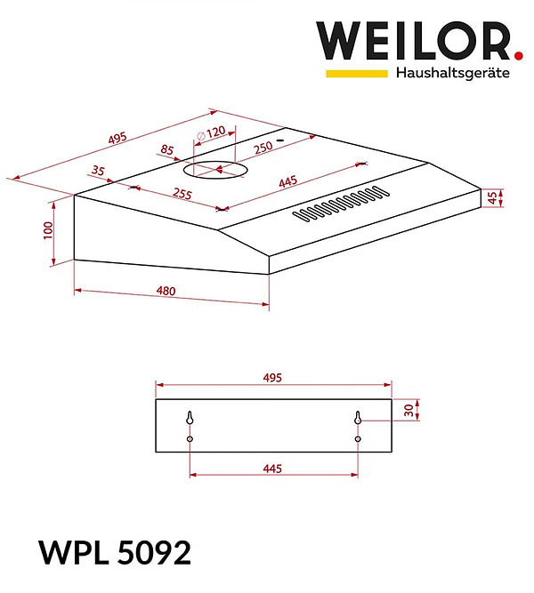 Фото - Витяжка традиційна Weilor WPL 5092 WH