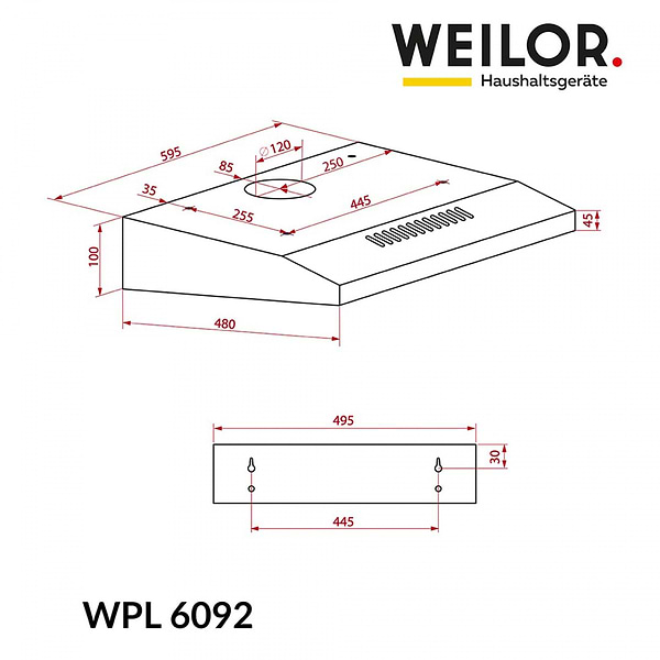 Фото - Витяжка традиційна Weilor WPL 6092 I