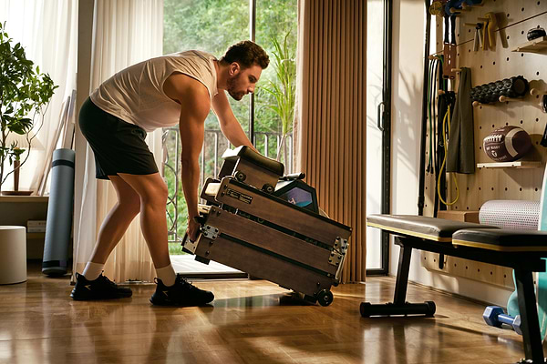 Фото - Гребний тренажер KingSmith Водний із системою потрійного складання WR20 (RMWR20F) Walnut Wood