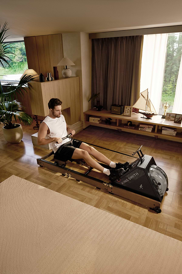 Фото - Гребний тренажер KingSmith Водний із системою потрійного складання WR20 (RMWR20F) Walnut Wood