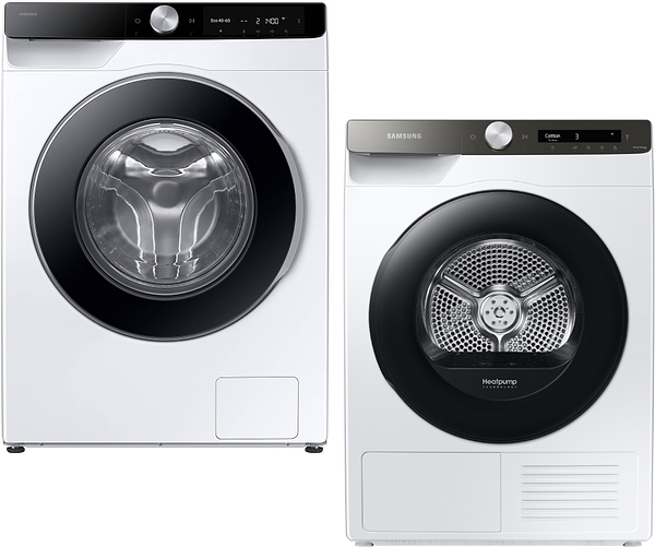 Фото - Комплект техники Samsung Стиральная машина с фронтальной загрузкой + Сушильная машина Samsung WW10FG6U3ELKUA + DV90T5240AT/UA