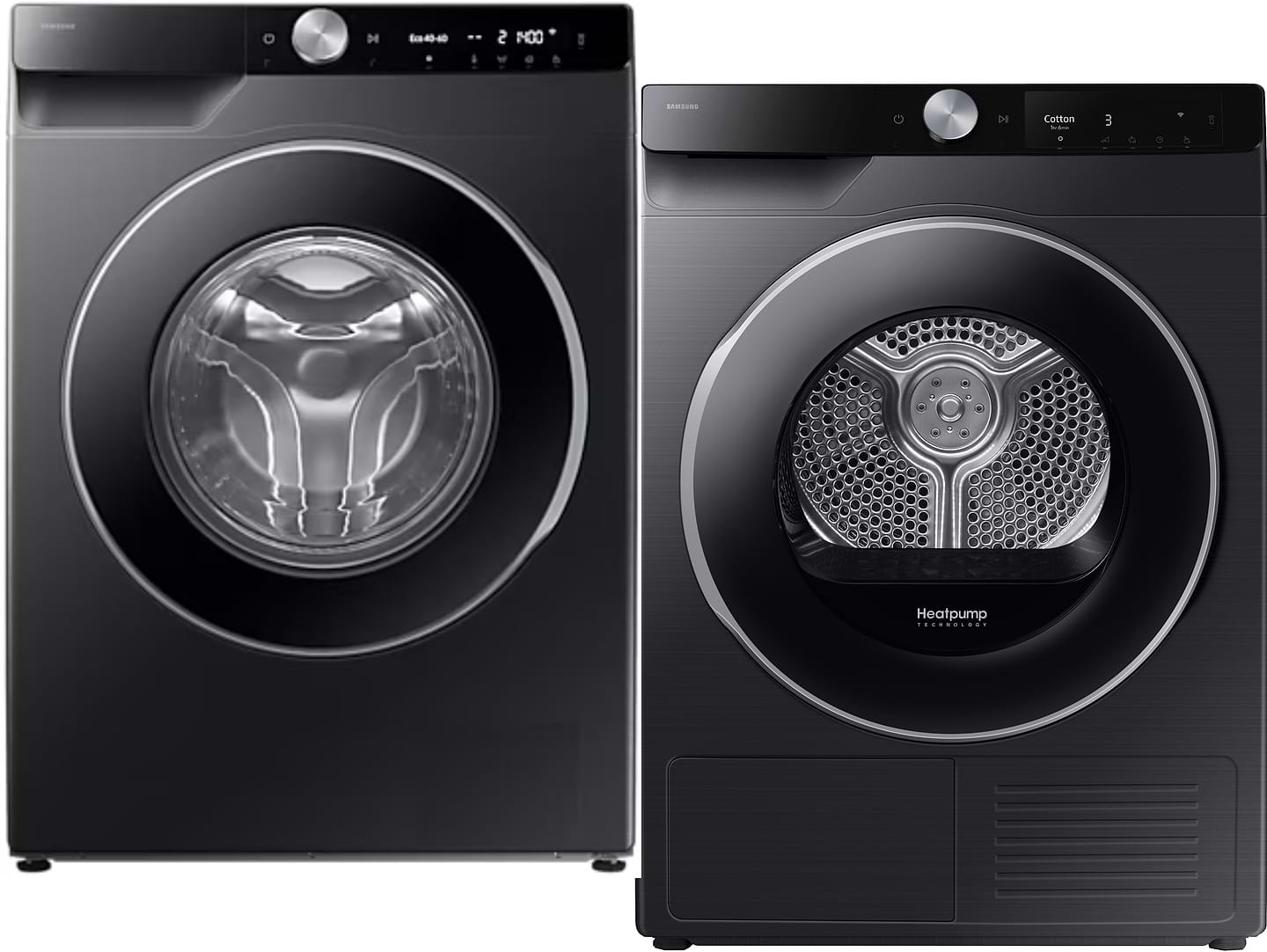 Комплект техніки Samsung Пральна машина з фронтальним завантаженням + Сушильна машина Samsung WW10FG6U9ELBUA + DV90T6240LB/UA - Фото 1