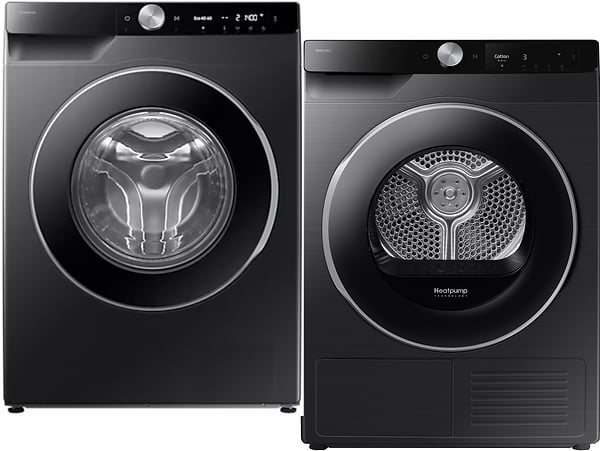 Фото - Комплект техніки Samsung Пральна машина з фронтальним завантаженням + Сушильна машина Samsung WW10FG6U9ELBUA + DV90T6240LB/UA